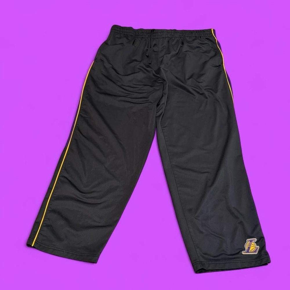 NBA Lakers Black Straight Leg Joggers with Yellow Purple trim and Logo XXL